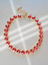 Austrian crystal 12mm rivoli tennis style necklace padparadchsa