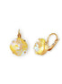 Crystal  square drop earrings sunshine delite,gold plated