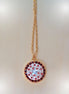 Crystal round pendant ,star design,clear crystal ,24k gold plated