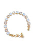 Girl's crystal bracelet white,pastel silk ,gold plated