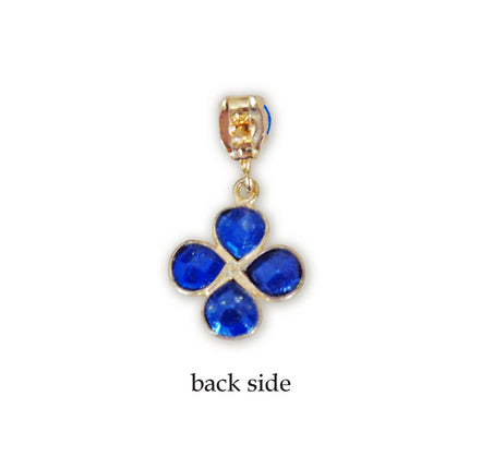 Lapis lazuli and crystal, dark blue, floral drop earrings