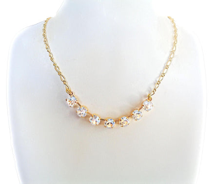 Crystal chain necklace crystal moonlight ,gold plated