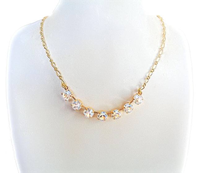 Crystal chain necklace crystal moonlight ,gold plated