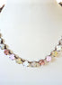 Austrian crystal necklace crystal multicolour opals  ,antique brass