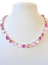 BLOSSOMS, Austrian crystal tennis style  choker necklace,soft pinks