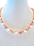 PURE INNOCENCE crystal and pearl necklace,pastel green ,pink,rose gold