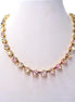 Austrian crystal luminous green colour tennis style choker necklace,18k gold plated
