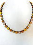 SUNFLOWER FIELD Austrian crystal necklace crystal vivid yellows  ,antique brass