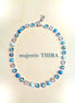 MAJESTIC THIRA Austrian crystal  tennis  necklace,light turquoise,pastel blue,clear crystal