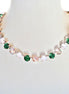 EMERALD DROPS  crystal necklace electric white,green,rhodium silver