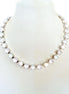 ODET'S WEDDING Austrian crystal necklace, white opal,electric white,rhodium silver