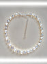 CLEAR GLAMOUR Austrian crystal and pearls tennis necklace, clear crystal,white