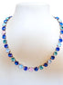 NORTHERN LIGHTS crystal tennis necklace, royal blue delite ,crystal sky ignite