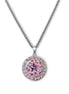 Crystal round pendant ,star design,light purple ,stainless steel