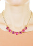 Austrian  crystal  gold plated chain necklace dahlia pink, rose
