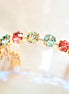SWEET LAINEY crystal pastel multi colour tennis bracelet ,gold plated