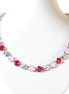 ICED STRAWBERRIES Austrian crystal necklace pink,clear crystal AB
