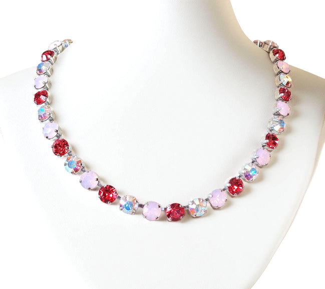ICED STRAWBERRIES Austrian crystal necklace pink,clear crystal AB