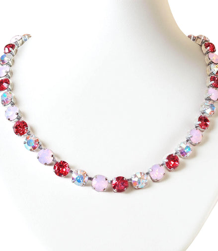 ICED STRAWBERRIES Austrian crystal necklace pink,clear crystal AB