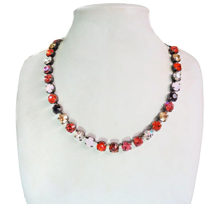 ORANGE FLIRT Austrian crystal choker necklace crystal multicolour ,antique brass