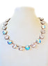 Large rivoli necklace clear crystalAB  and clear crystal , antique brass