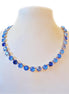 ANGEL BLUE  Austrian crystal tennis necklace, blue,rhodium silver