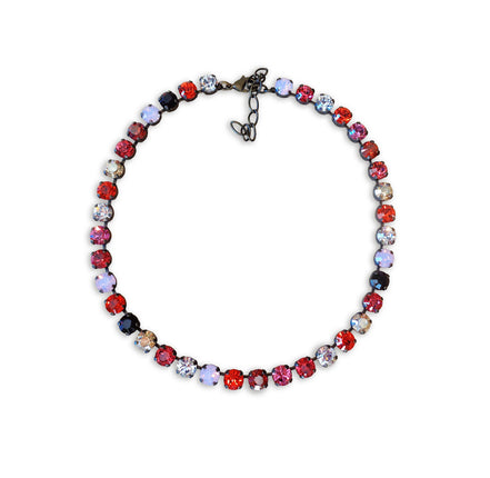 ORANGE FLIRT Austrian crystal choker necklace crystal multicolour ,antique brass