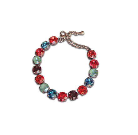 THE PERFECT PALETTE crystal tennis bracelet multicolour,antique silver